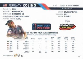 2021 Disc Golf Pro Tour #MPO-19 Jeremy Koling Back